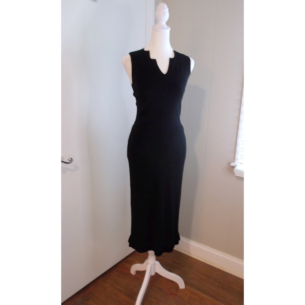 Cyrus Sleeveless 2pc Midi Dress V-Neck Fitted Cocktail Party Dress Sz M /#6170